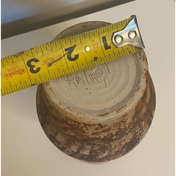 VTG 1980 RON KROGH Vase LANDSCAPE Nature Trees CERAMIC ART POTTERY Signed Etched - Picture 12 of 12